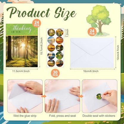Motiskyy 24 Pack Religious Thinking of You Cards Bulk with Envelopes Jesus Christian Greeting Thinking of You Cards with Scripture Encouragement 4.5 x 6.2 Inch(Simple Style) - style: Simple Style