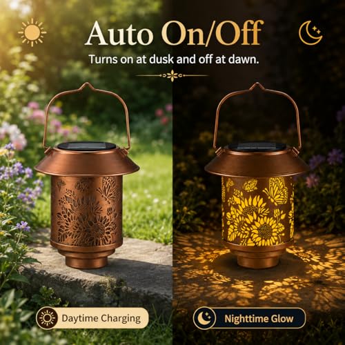 2 Pack Butterflies Solar Lantern Outdoor Hanging Gifts for Women Mom - color: b-Butterfly-2PC