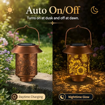 2 Pack Butterflies Solar Lantern Outdoor Hanging Gifts for Women Mom - color: b-Butterfly-2PC
