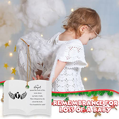Sieral Christmas Memorial Ornaments Loss of Loved One Baby Heaven Ornaments Wing Heart Footprint Baby Keepsake Gifts Angel Sympathy Infant Loss Gifts Memory Miscarriage Items for Remembrance Kids