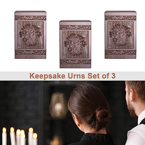 DGDCDV Small Keepsake Urn for Ashes Set of 3 Mini Urn 20 Cubic Inches - size: Small - Set 3 Keepsake Urn