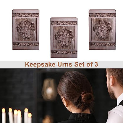 DGDCDV Small Keepsake Urn for Ashes Set of 3 Mini Urn 20 Cubic Inches - size: Small - Set 3 Keepsake Urn