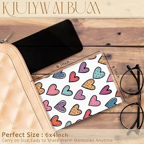 Colorful Heart Photo Albums 4x6 Pictures, Cute Heart Kids Boys Girls Toddler Small Memory Book Photo Album for Family Baby Wedding Anniversary Vacation Travel - color: Heart