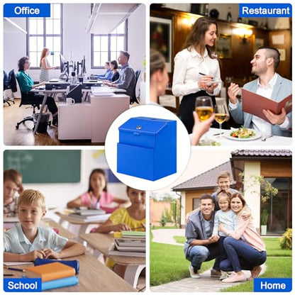 KYODOLED Suggestion Box with Slot and Lock, 50 Suggestion Cards, Blue - color: Blue, size: 8 x 5.7 x 7 Inch