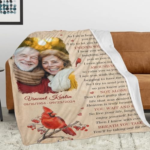 Personalized Memorial Blankets with Photos, in Memory of Loved One Gifts, Sympathy Bereavement Cardinal Blanket for Loss of Mom Dad Grandma Husband Son Daughter - color: New Arrivals-6