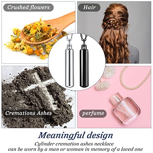 Yaomiao 10 Pcs Urn Necklace for Ashes Cremation Jewelry,Black, Silver - color: Black, Silver