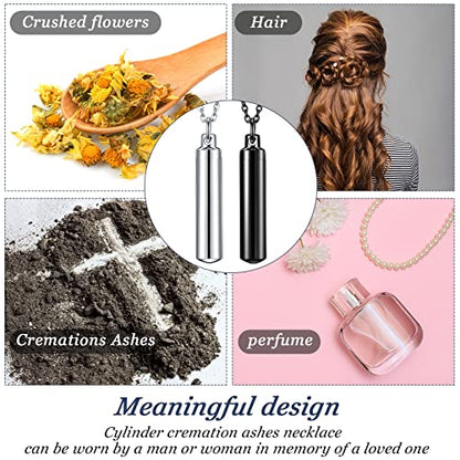Yaomiao 10 Pcs Urn Necklace for Ashes Cremation Jewelry,Black, Silver - color: Black, Silver