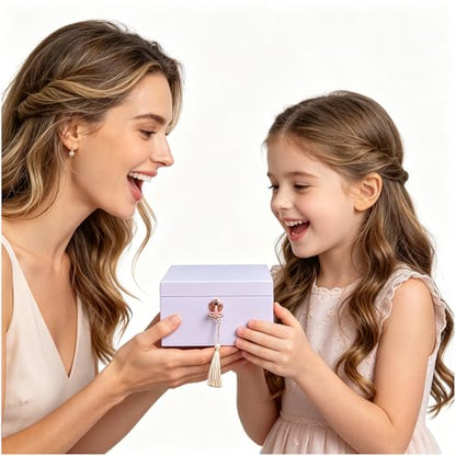 LIHOU PAPAQ Wooden Ballerina Musical Jewelry Box for Girls and Women - Music Chest,Jewelry Storage Box,Gifts for Christmas,Birthday,Valentine's Day and All Holidays