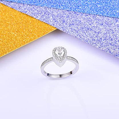 925 Sterling Silver Teardrop Cremation Urn Ring for Ashes Memorial Jewelry | Keepsake Ring Holds Loved Ones Ashes, Sympathy Remembrance Gift for Loss of Loved One, Bereavement Jewelry - color: White