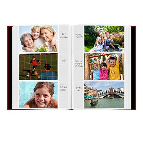 Fabric Frame Cover Photo Album 300 Pockets Hold 4x6 Photos, Apple Red