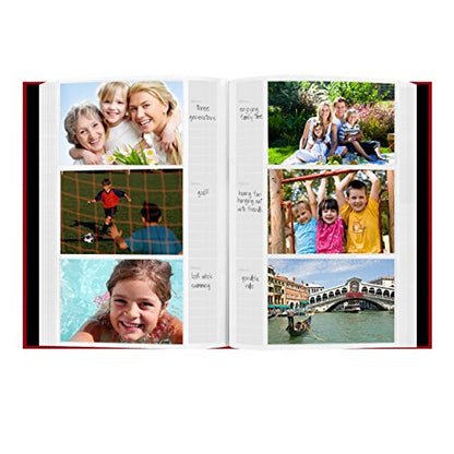 Fabric Frame Cover Photo Album 300 Pockets Hold 4x6 Photos, Apple Red