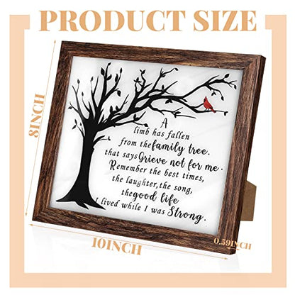 Gerrii Sympathy Memorial Gifts Red Cardinal Bereavement LED Memorial Gifts for Loss of Loved One Wooden Shadow Box 10'' x 8'' in Poem and Light for Mom Dad Father Funeral Bereavement(Classic Style) - style: Classic Style