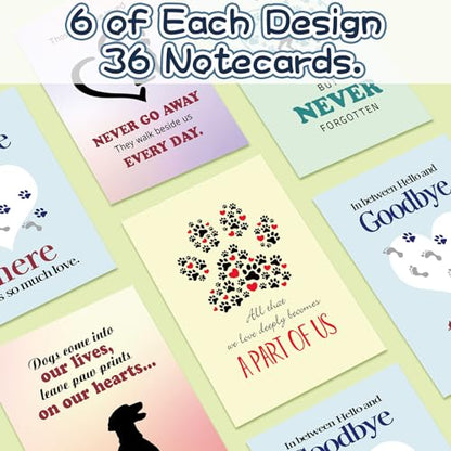 Geyoga 36 Set Pet Sympathy Card with Envelope Bulk, Colorful Style - color: Colorful Style