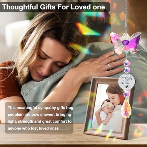 Butterfly Suncatcher Memorial Sympathy Gifts for stillbirth Infant,Baby Pregnancy Loss, Miscarriage Keepsake Gifts for Mothers Dad Mom Parent - color: Angle Baby