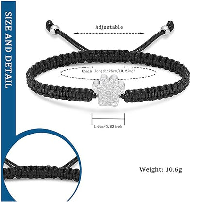 constantlife Cremation Bracelet for Pets Ashes - Dog Paw Pendant Bangle Stainless Steel Memorial Urn Jewelry - color: Z-Silver