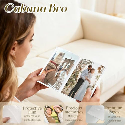 Engaged Gifts Photo Album Holds 36 4x6 Photos, Engagement Gifts for Couples Newly Engaged, Engagement Gift, Let the Adventure Begin Small Photo Album Memory Keepsake - color: Enagaed