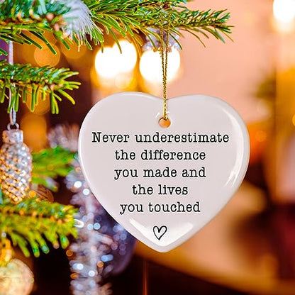 Jocidea Positive Quote Keepsake - Thinking of You Gift - Tough Times Gift - Ceramic Heart Keepsake - Thank You Present - color: Never Underestimate