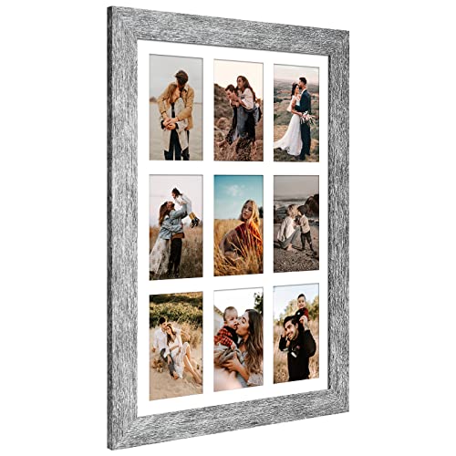 13.5x19.5 Collage Frame, 9 Open 4x6 Photo Frame Collage for Wall - color: Grey, size: 13.5x19.5 - (9 open4x6）