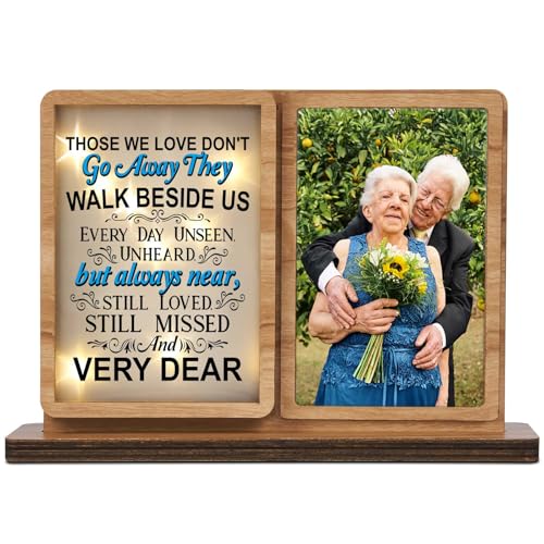 Memorial Gifts Led Picture Frame Sympathy Gifts for Loss of Loved One, 4x6 Memorial Picture Frame for Mother Mom Father Dad remembrance gifts