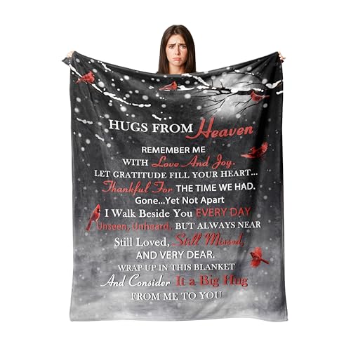 Xutapy Sympathy Gifts for Loss of Loved One, Memorial Blanket 60’’X50’’ | Memorial/Bereavement/Grief Gifts for Loss of Mom/Dad, Funeral/Remembrance/Condolences Gifts for Loss, Hug from Heaven Blanket
