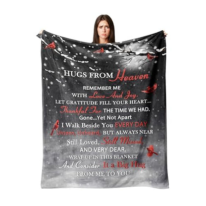 Xutapy Sympathy Gifts for Loss of Loved One, Memorial Blanket 60’’X50’’ | Memorial/Bereavement/Grief Gifts for Loss of Mom/Dad, Funeral/Remembrance/Condolences Gifts for Loss, Hug from Heaven Blanket