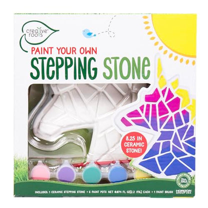 Creative Roots Mosaic Unicorn Stepping Stone, Includes 7-Inch Ceramic Stone & 6 Vibrant Paints, DIY Garden Stepping Stone Kit for Kids Ages 6+ - style: Unicorn