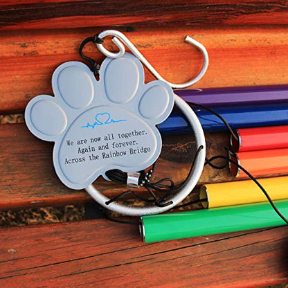Pet Memorial Wind Chimes Rainbow Bridge,36 Inch Rainbow Bridge Pet Remembrance Wind Chimes for Loss of Dog Cat,Pet Memorial Windchime Gifts for Loss of Pets with Rainbow Bridge Card