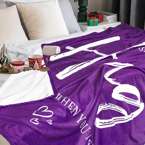 Get Well Gifts for Women, Healing Hug Purple Blanket 50"X60" | Inspirational Gifts for Women, Breast Care Gifts for Women, Thinking of You Feel Better Sympathy Gifts Throw Blanket - color: Purple-big Hug