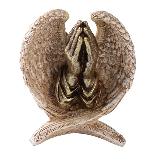 TALPGOD Angel Wings with Praying Hands Statue,Angel Statues for Home Decor,Guardian Angel Figurines for Catholic Decor,Garden Angels Outdoor Statue,Catholic Statues Angel Gifts for Women