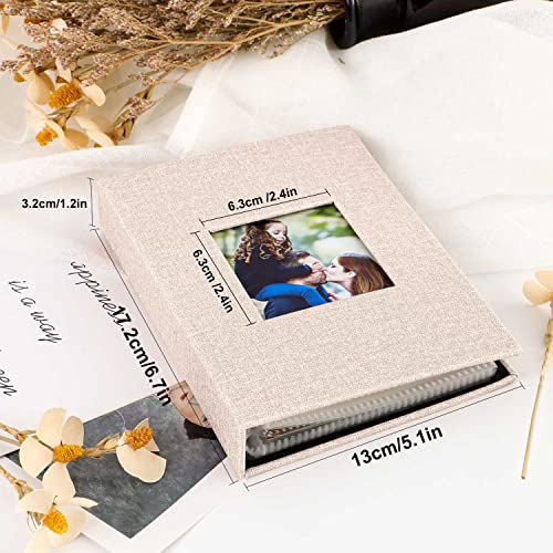 Ywlake Photo Album 4x6 100 Pockets 2 Packs, Small Mini Capacity Linen Photo Album Bulk Sets, Each Pack Holds 100 Top Loader Vertical Only Picture for Kids Boy Girls Beige - color: Beige, size: 100 Pockets/2PK