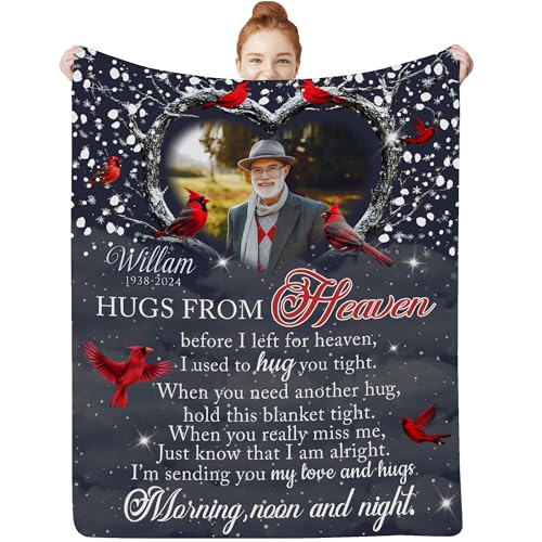 Custom Memorial Blanket with Photos for Loss of Loved One, in Loving Memory Gifts Personalized Sympathy Blanket for Loss of Mom Dad Husband Wife Grandma Grandpa Friends, Sympathy Bereavement Gifts - color: Memorial Blanket-3