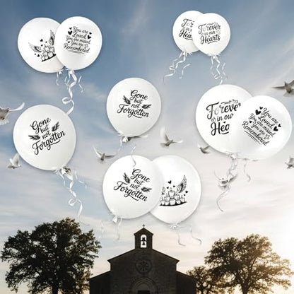 36 PCS Peace Funeral Memorial Balloons Remembrance Balloons Release in Sky | Celebration of Life Favors White Pigeon Balloon Ceremonies Anniversary Wedding Party Decoration Supplies in Heaven for Death