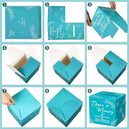 Pajean 50 Share a Memory Cards for Celebration of Life,Blue,Classic - color: Blue, style: Classic