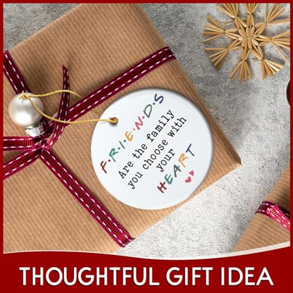 Friend Gift - Christmas Decorations Ornaments, Ceramic Friendship Ornament, Sentimental Best Friend Birthday Gifts for Women, Unique Fun Gift for Female Friends - style: Friend