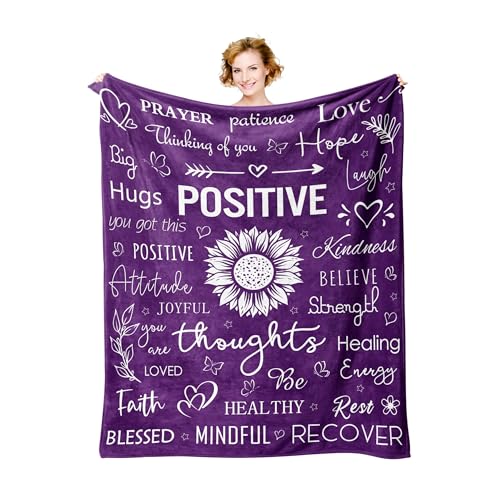 Xutapy Get Well Soon Gifts for Women, Hug Healing Blanket Purple 60’’X50’’ | Inspirational/Feel Better/Thinking of You Gifts for Women, Surgery Recovery/Cancer Care/Get Well Gifts for Women - color: Purple