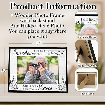 Grandma Picture Frame, Memorial Gifts for Loss of Grandma, Grandmother Sympathy Gifts, 4x6 Bereavement Photo Frame for Tabletop Display Photo Insert - L03 - style: loss of grandma 2