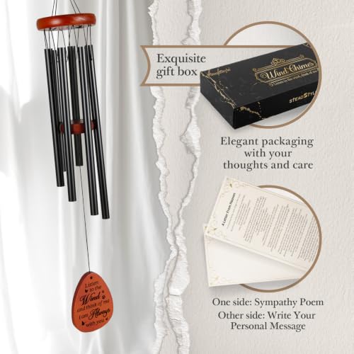 SteadStyle Cat Memorial Gifts for Loss of Cat, Pet Memorial Wind Chimes | Pet Memorial Gifts for Cats, Loss of Cats Sympathy Gift, Remembrance Sympathy Wind Chime Outdoor Garden Patio 25.5 In - size: 25.5 In