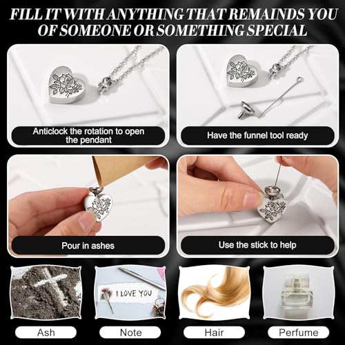 Ecation 15 Pcs Urn Necklace for Ashes Women Cremation Jewelry - color: White