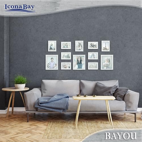 Icona Bay 4x6 Cloudy White Picture Frame - Cape Cod Style 4 x 6 Photo Frame - Table Top or Wall Mount - Bayou Collection - size: 4x6