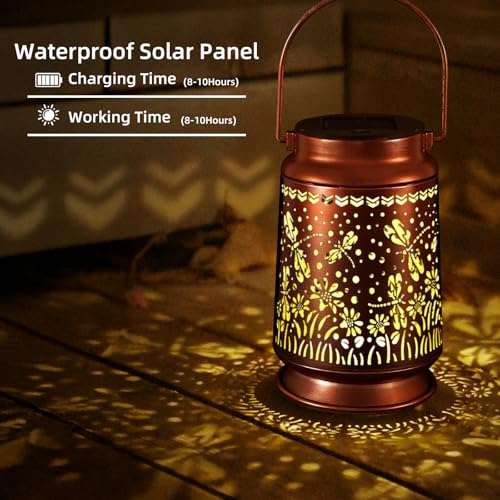 Solar Lanterns Outdoor Waterproof Gifts for Women Grandma Gifts - style: Dragonfly