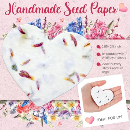 Dunzoom 100 Pcs Handmade Wildflower Seed Paper Tags,Heart Shape - style: Heart Shape