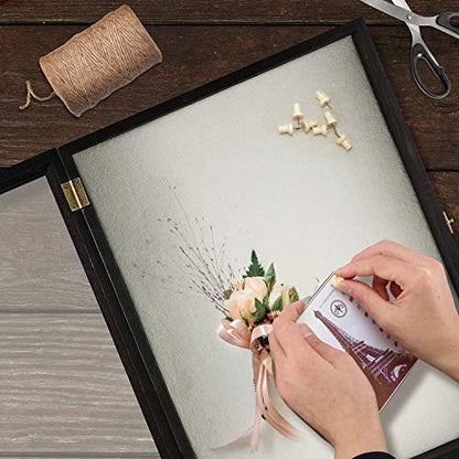 TJ.MOREE Shadow Box 16x20 Flowers Display Case Wooden Picture Frame Black - color: Black, size: 16x20