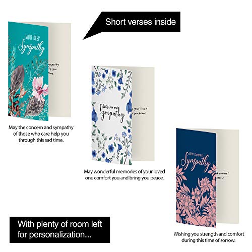 Dessie 30 Unique Sympathy Cards With Greetings Inside. 30 Different, Large Greeting Cards With Envelopes and Matching Sealing Stickers. Includes Sturdy Storage Box.