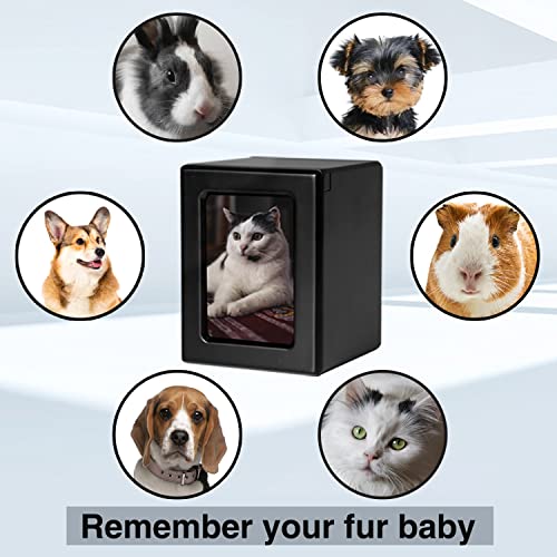 PCS Cat Urn for Ashes - Photo Urn, Black-Medium Pet Cremation Box - color: Black, size: M(26-45lbs)