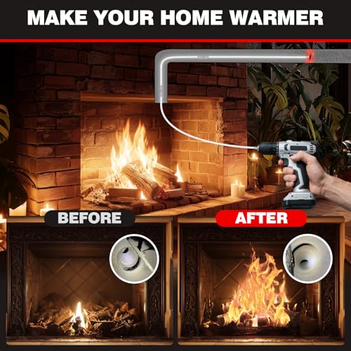 20 Feet Chimney Sweep Kit, Chrome Button Locking System, Chimney Cleaning Kit, Chimney Brush, Chimney Cleaning Tool, Chimney Cleaning System with 6 Flexible Chimney Rods - size: 20 FT