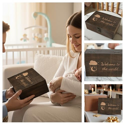 Welcome to the World Baby Memory Box, Engraved Newborn & Baby Shower Gift - size: Medium, style: Baby