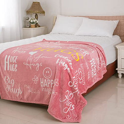 Piwaka Hug Blanket for Women - Get Well Gifts for Comfort & Care, Cozy Soft Flannel Fleece Throw, Surgery Recovery, Thinking of You, Cancer Care, Get Well Soon Gift - Dusty Pink - color: Dusty Pink