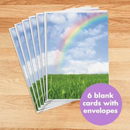 Designer Greetings For Your Words, Blank Cards 6 Pack - color: Glittery Rainbow