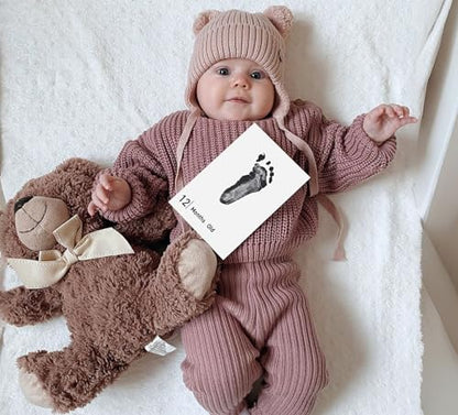 Baby Inkless Milestone Cards Hand Casting Kit Ink Print Hand and Footprint Kit Dog or Cat Pet Paw Print Kit Baby Newborn Footprint Kit Photo Album Keepsake Book Feet Stamp (Single FineGift Set) - style: Single Fine Gift Set