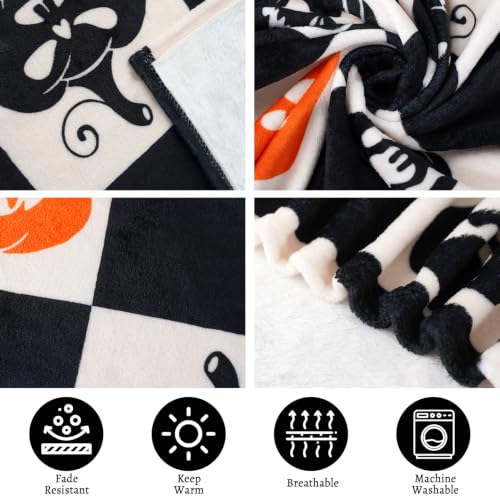 Halloween Blanket Scary Pumpkin Throw Blankets Gifts for Women Men 50"X60" - color: Spooky Pumpkin